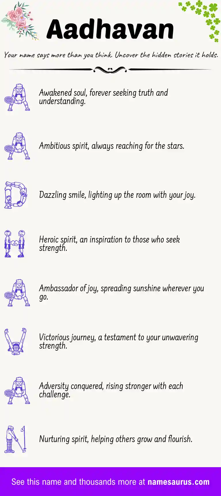 Acrostic poem about Aadhavan.