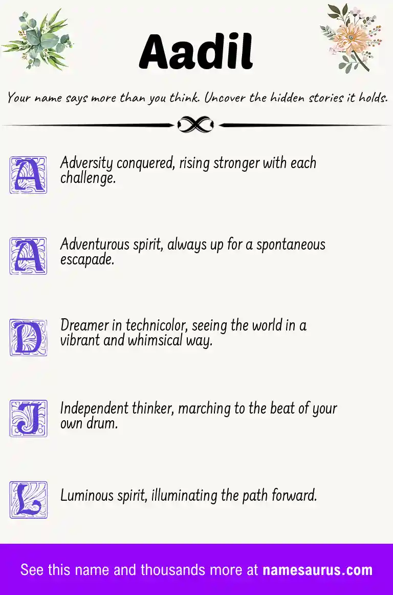 Acrostic poem about Aadil.