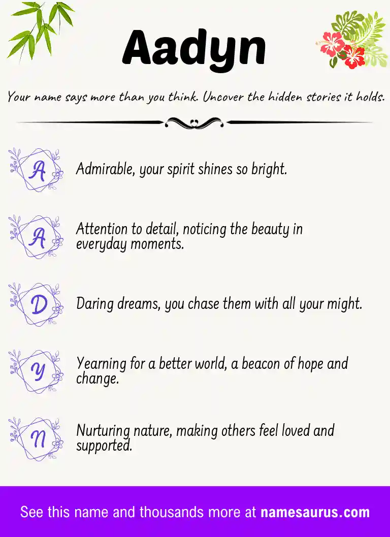 Acrostic poem about Aadyn.