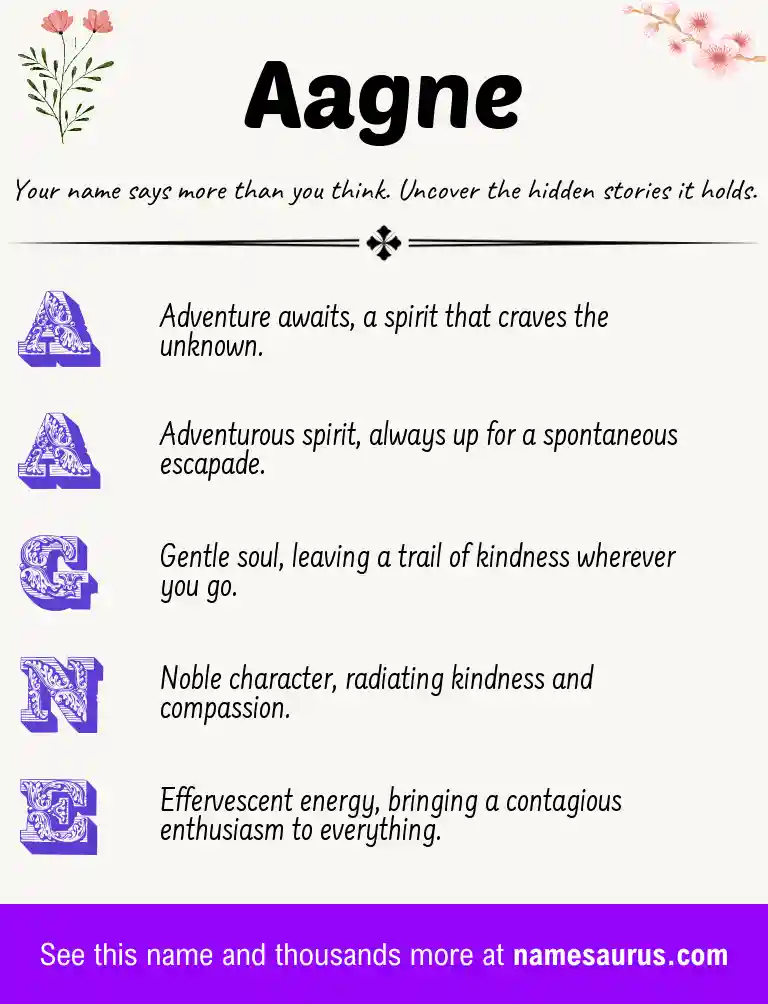 Acrostic poem about Aagne.