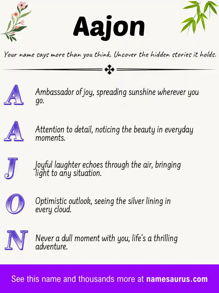 Acrostic poem about Aajon.
