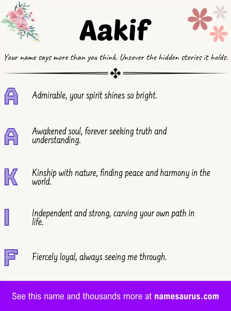 Acrostic poem about Aakif.