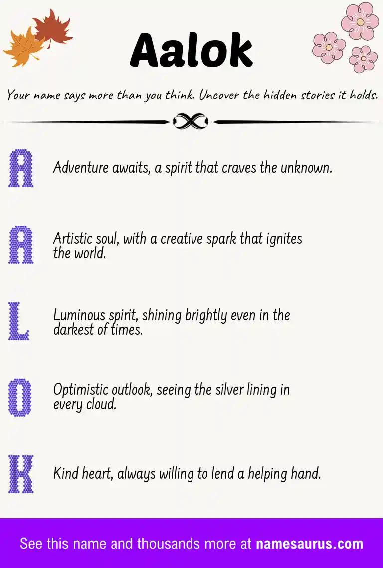 Acrostic poem about Aalok.