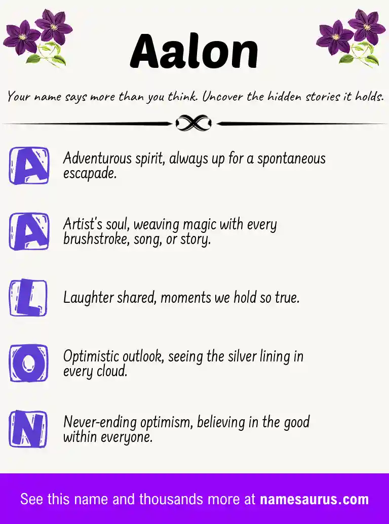 Acrostic poem about Aalon.