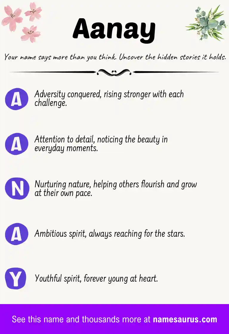 Acrostic poem about Aanay.