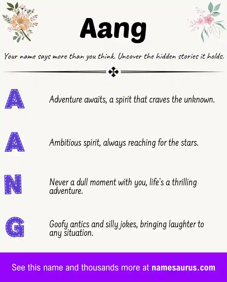 Acrostic poem about Aang.