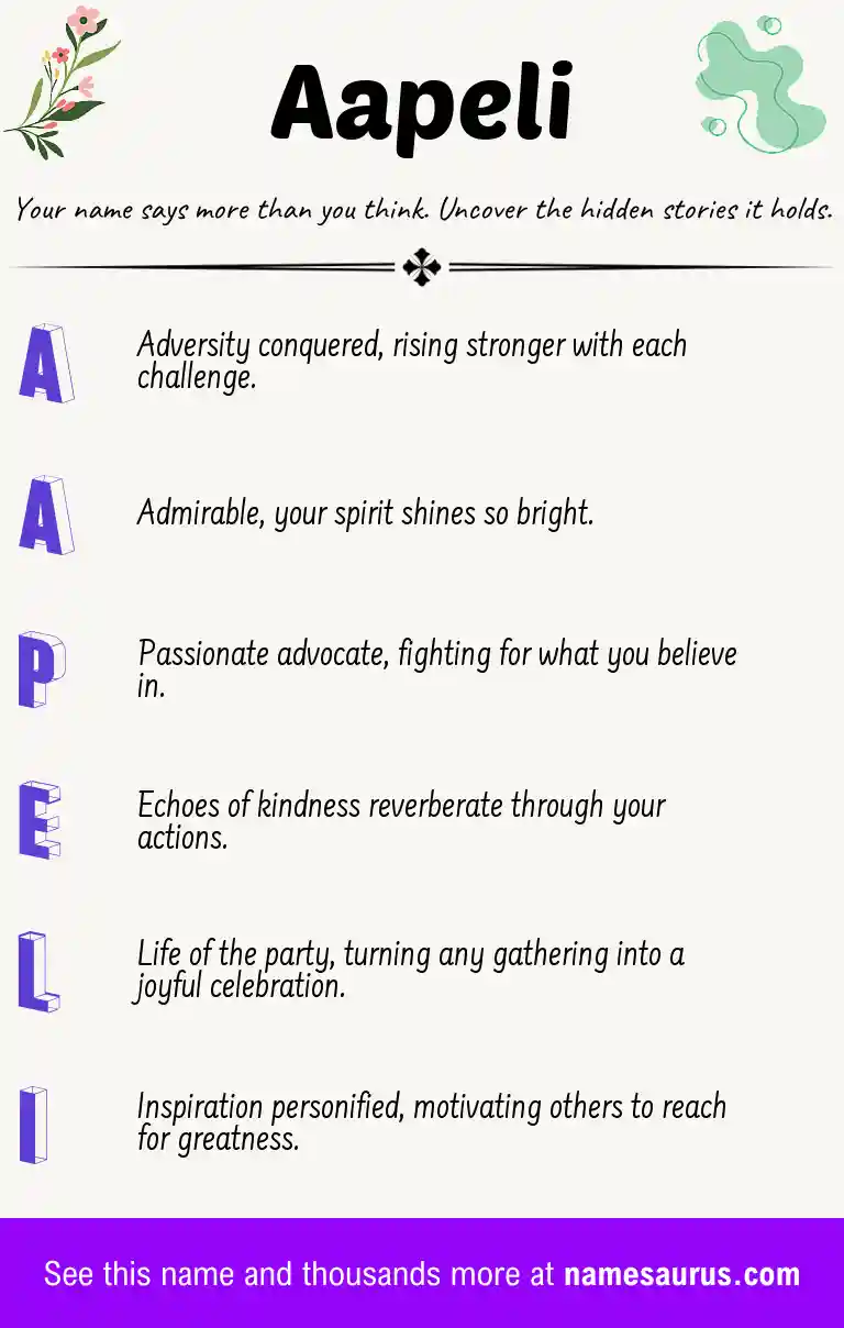 Acrostic poem about Aapeli.