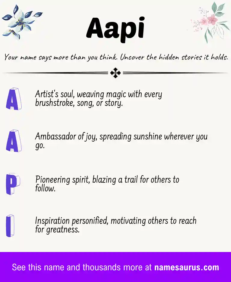 Acrostic poem about Aapi.