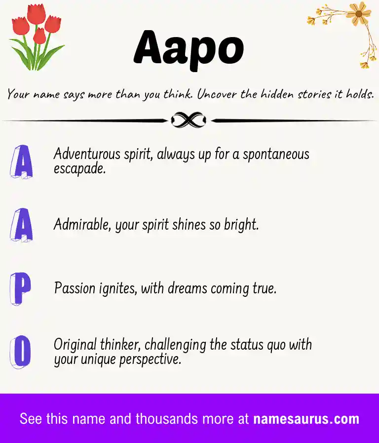 Acrostic poem about Aapo.