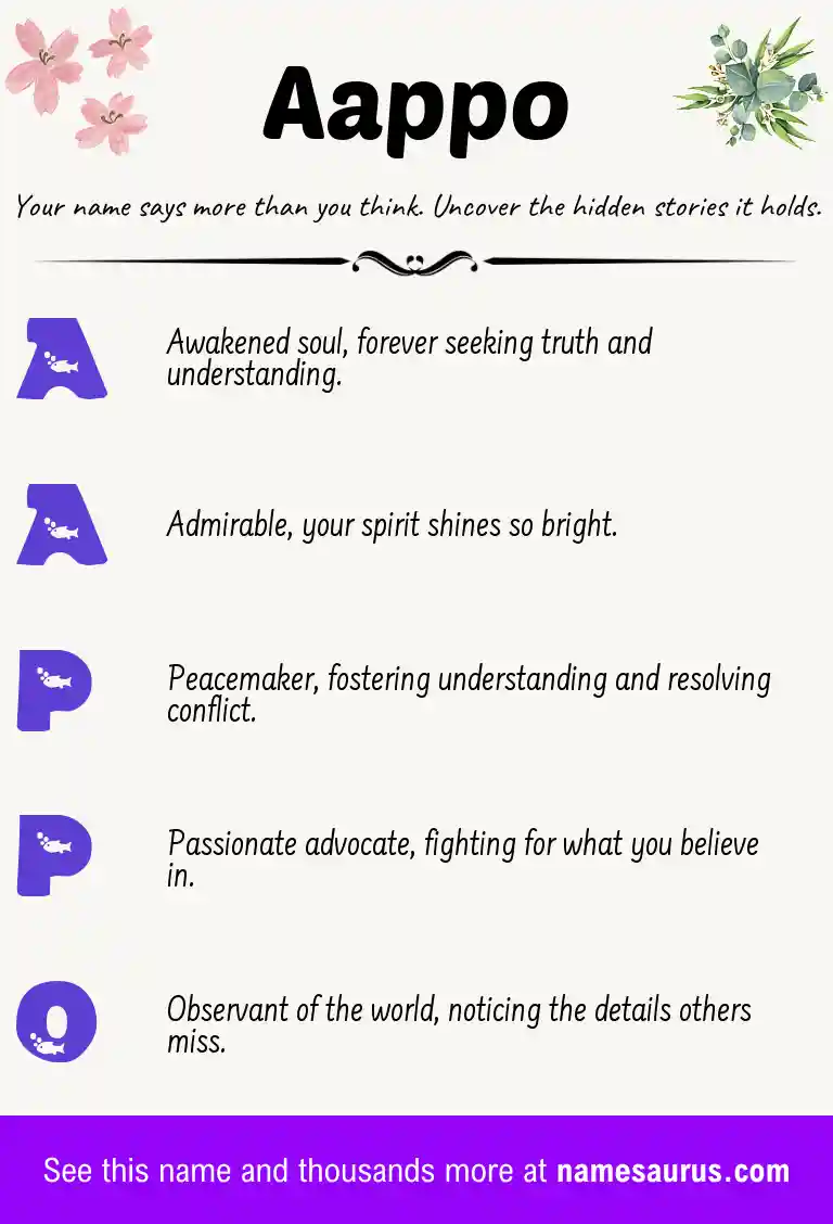 Acrostic poem about Aappo.