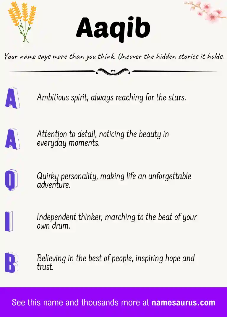 Acrostic poem about Aaqib.