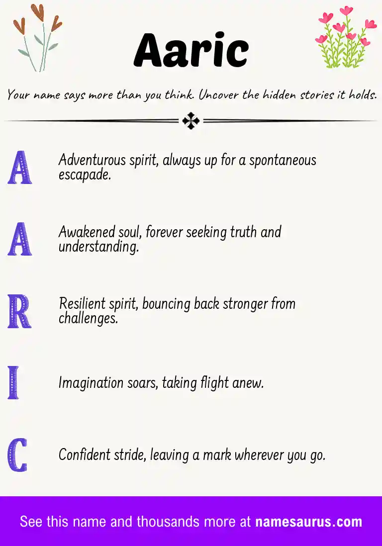 Acrostic poem about Aaric.