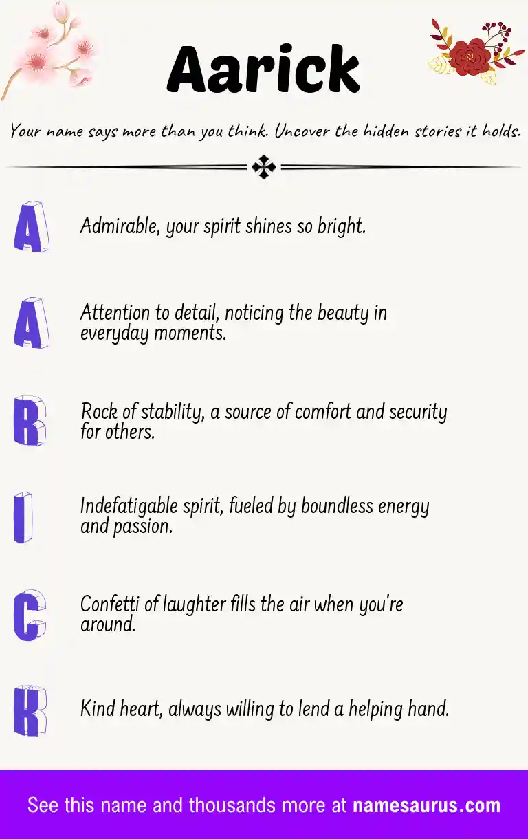Acrostic poem about Aarick.