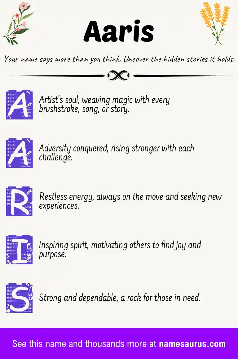 Acrostic poem about Aaris.