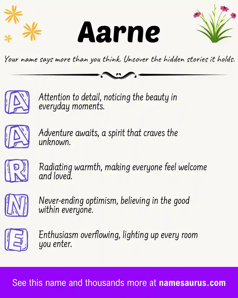 Acrostic poem about Aarne.