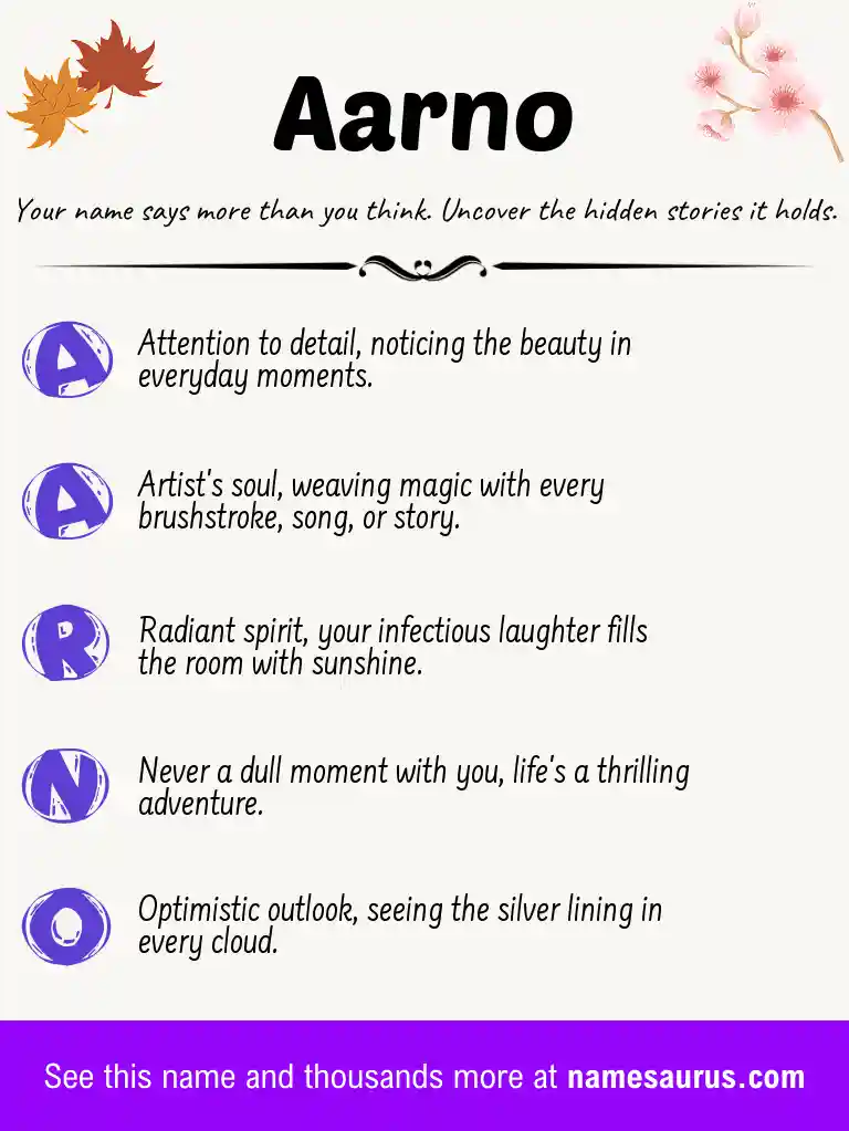 Acrostic poem about Aarno.