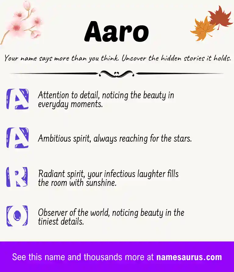 Acrostic poem about Aaro.