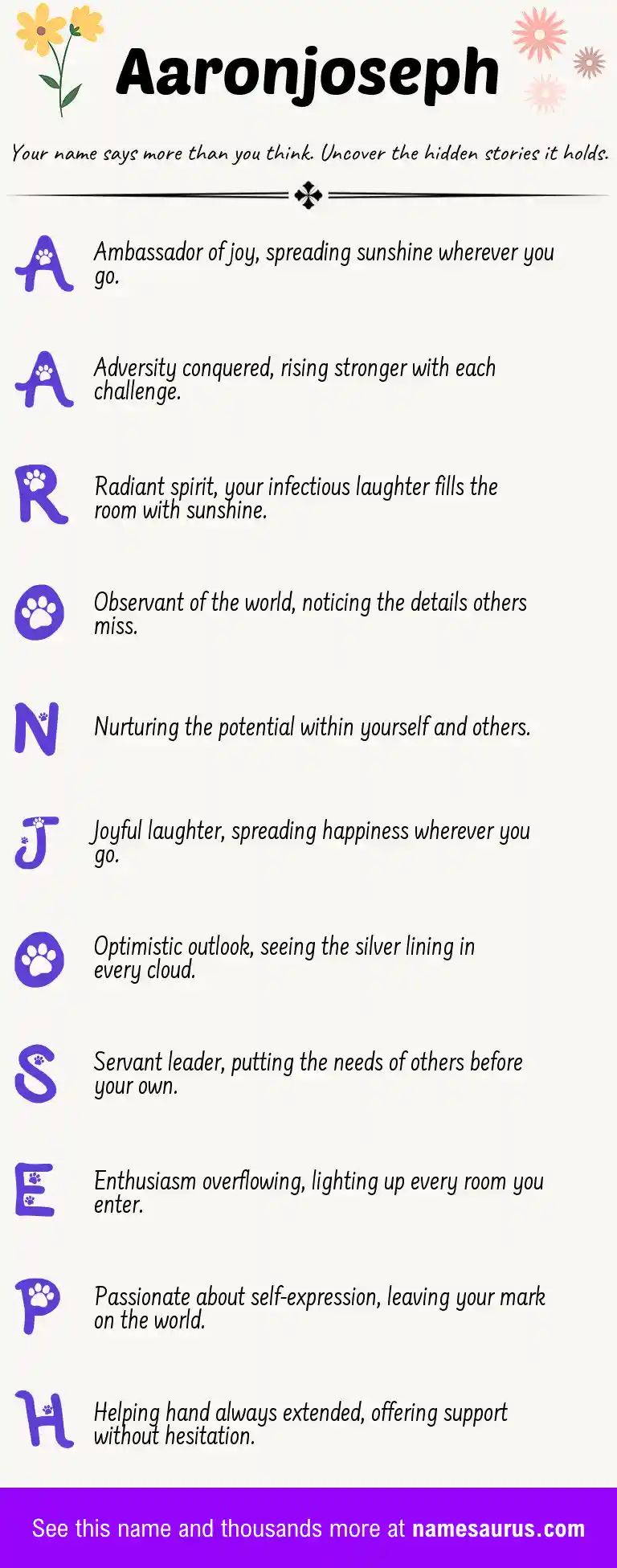 Acrostic poem about Aaronjoseph.