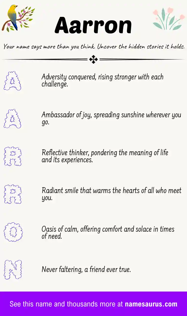Acrostic poem about Aarron.