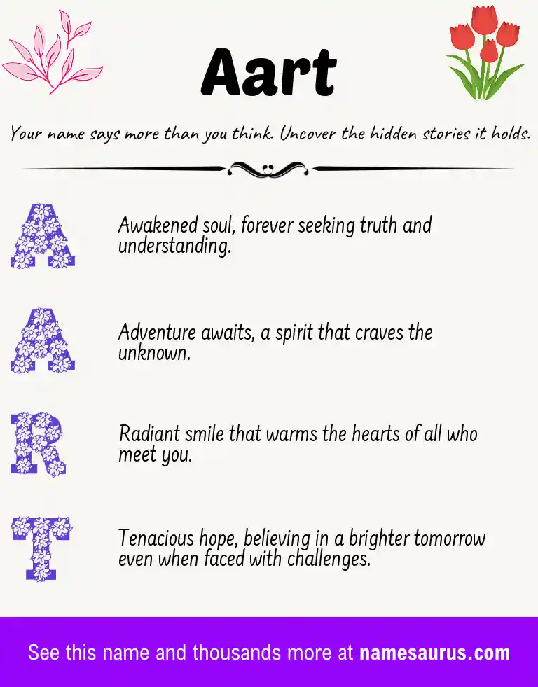 Acrostic poem about Aart.
