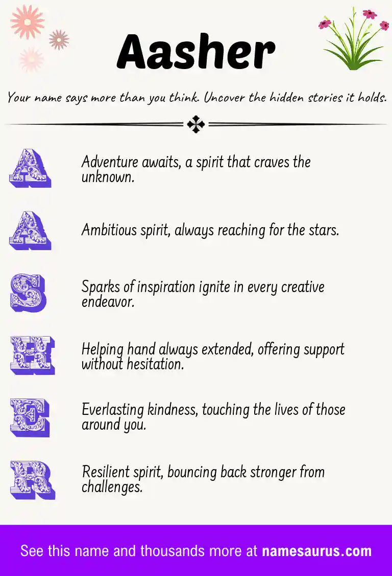 Acrostic poem about Aasher.