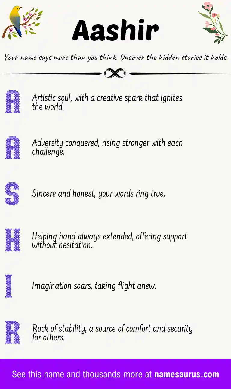 Acrostic poem about Aashir.