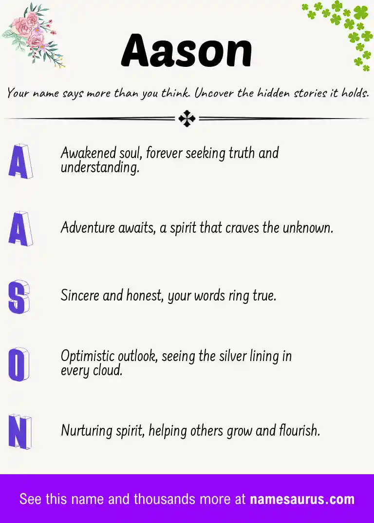 Acrostic poem about Aason.