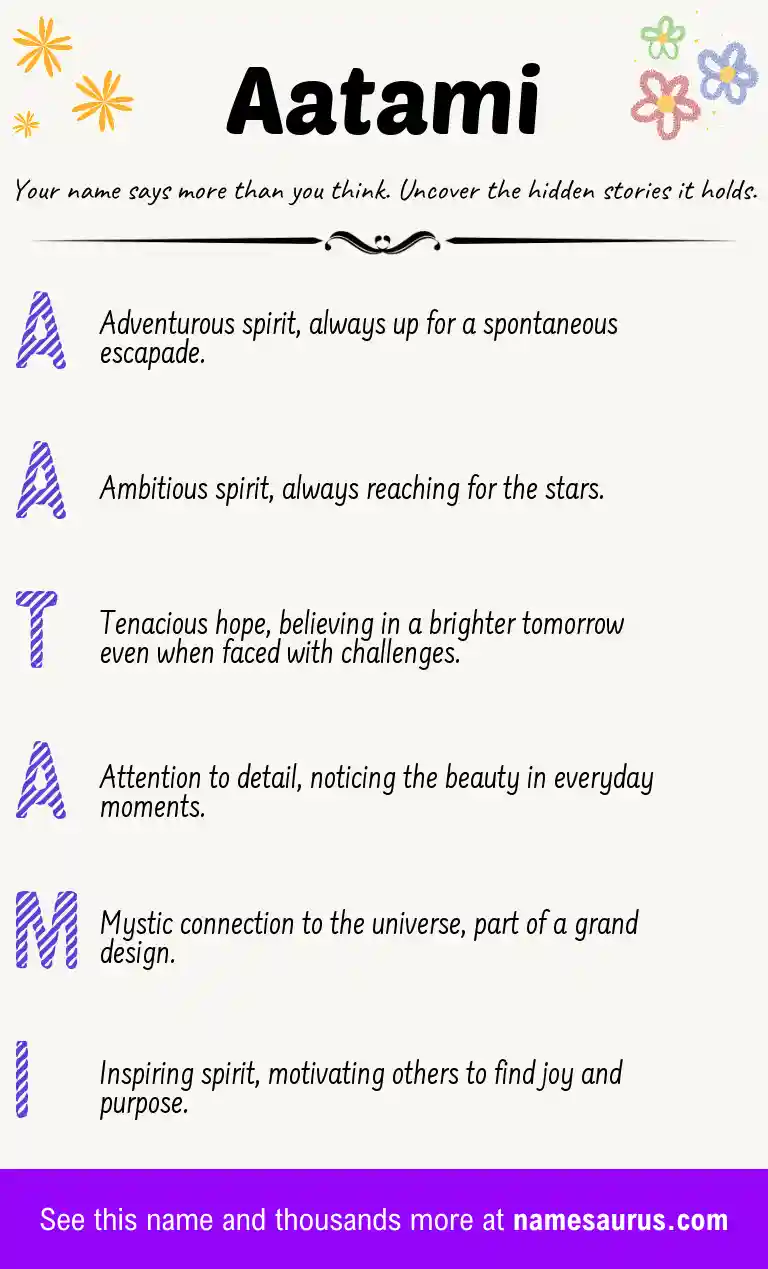 Acrostic poem about Aatami.
