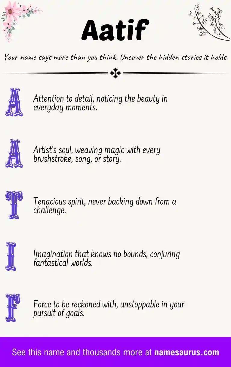 Acrostic poem about Aatif.