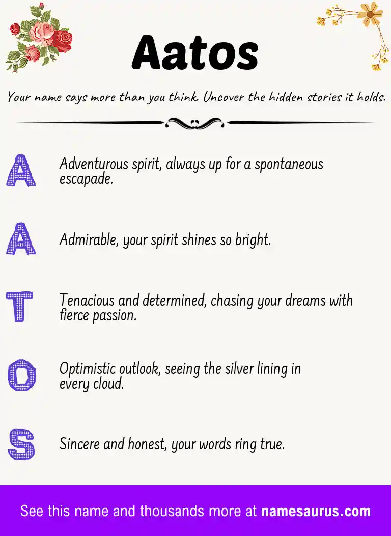 Acrostic poem about Aatos.
