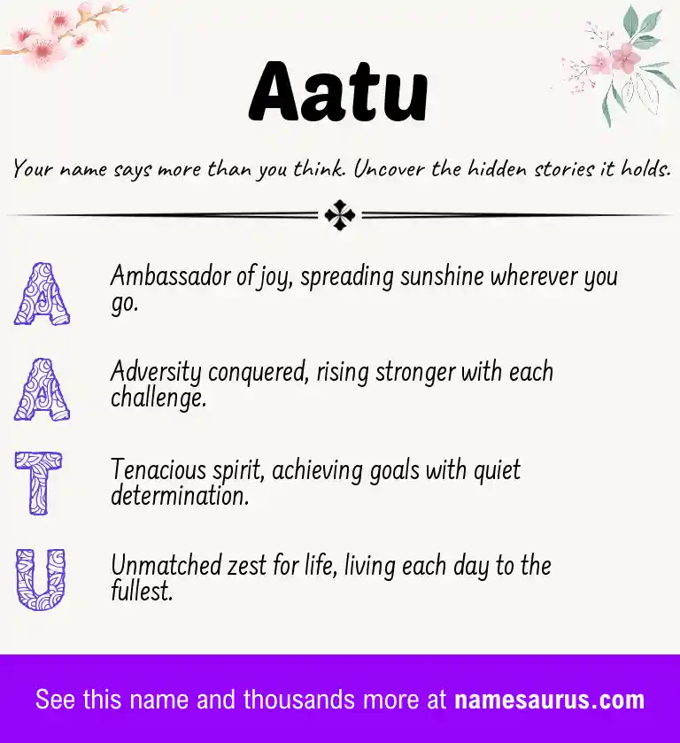 Acrostic poem about Aatu.