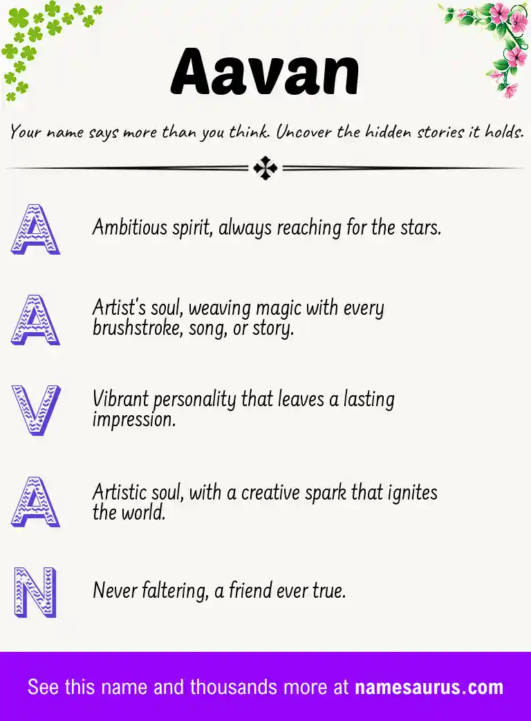 Acrostic poem about Aavan.