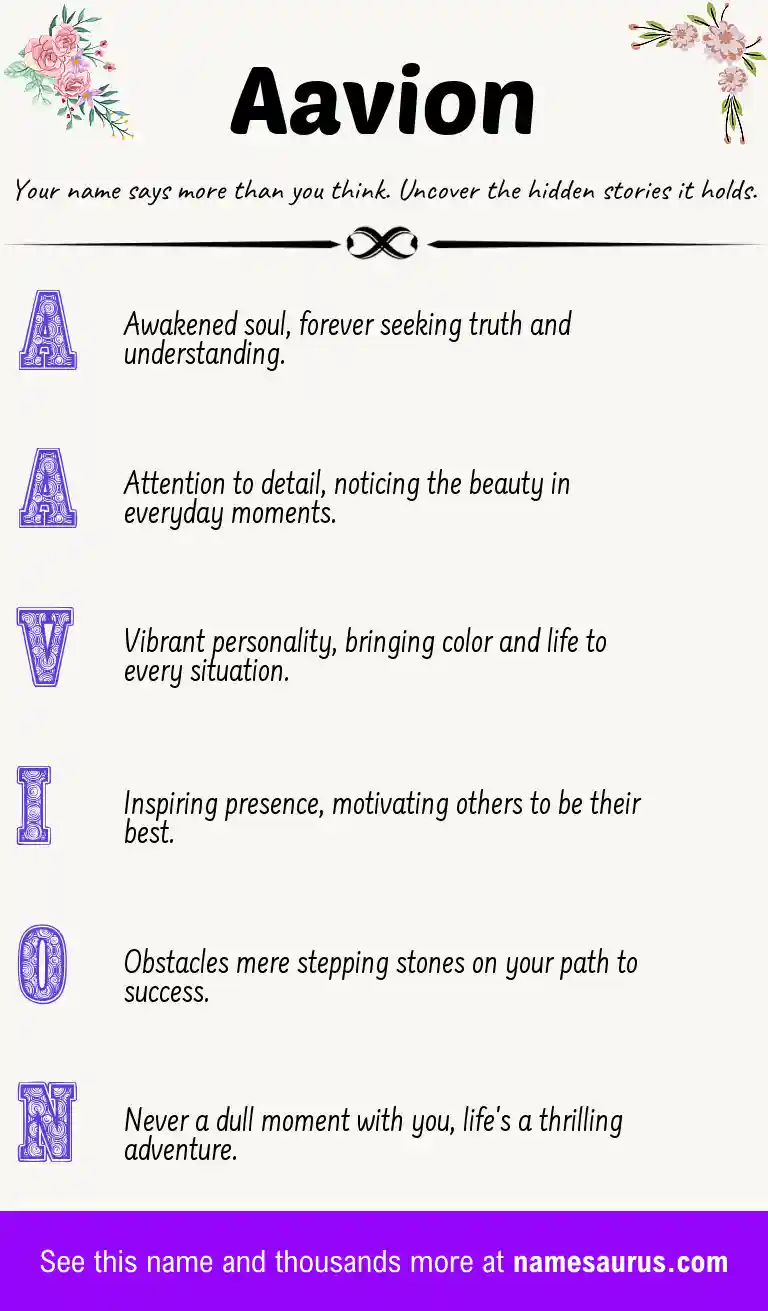 Acrostic poem about Aavion.