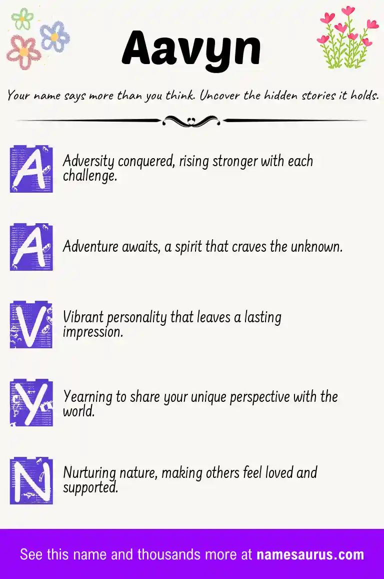 Acrostic poem about Aavyn.