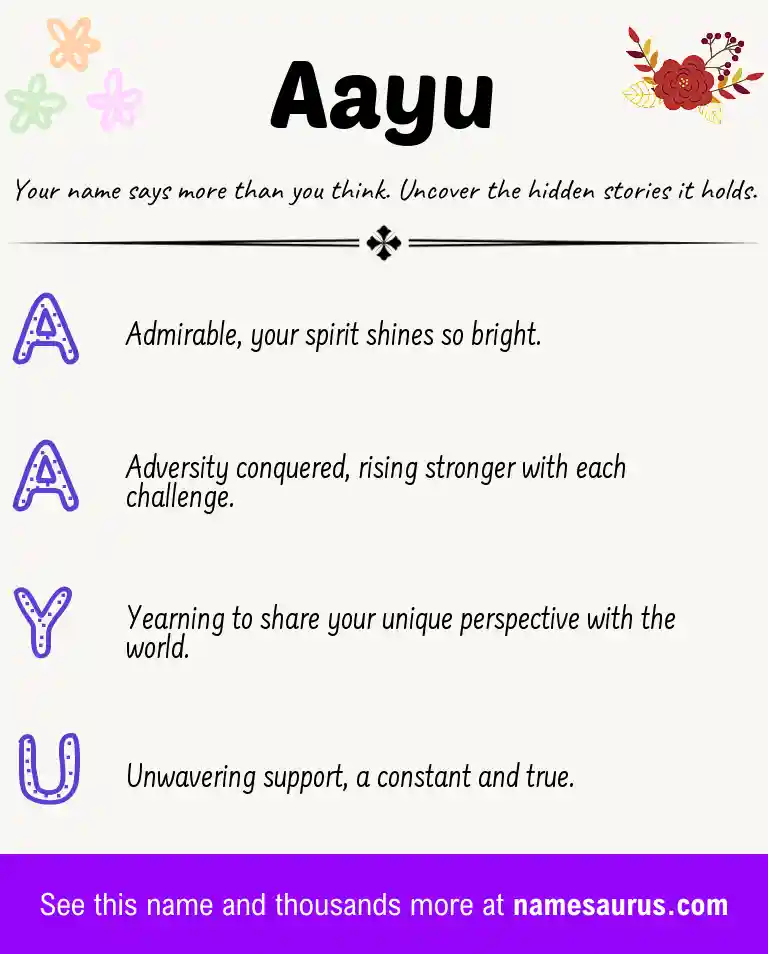 Acrostic poem about Aayu.