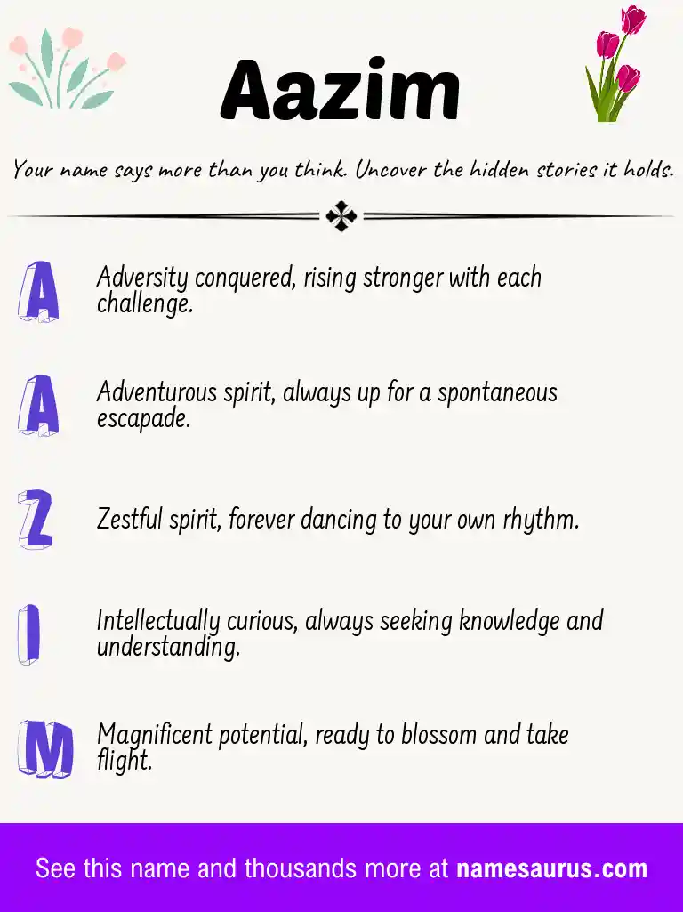 Acrostic poem about Aazim.