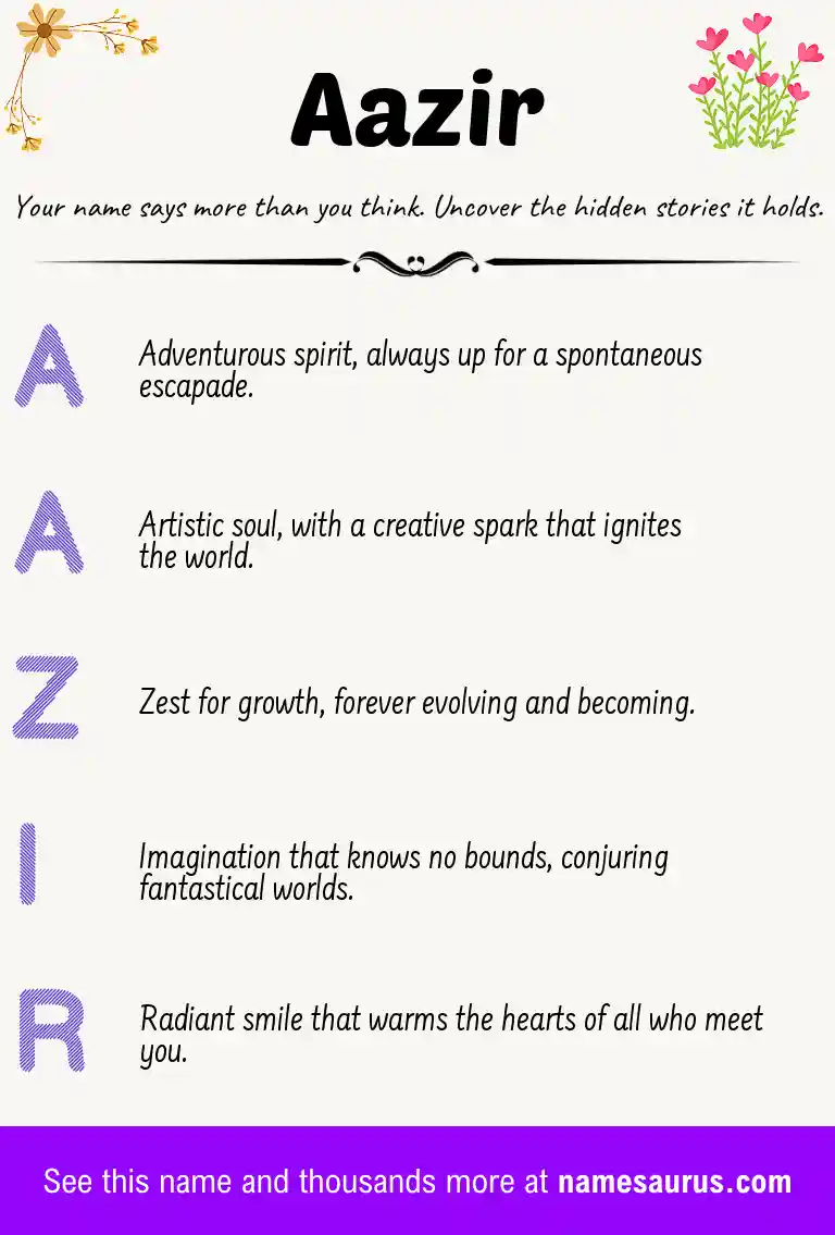 Acrostic poem about Aazir.