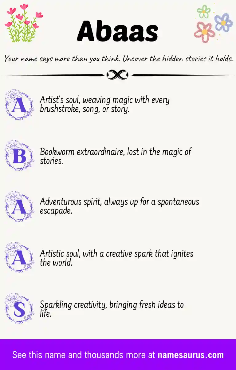 Acrostic poem about Abaas.