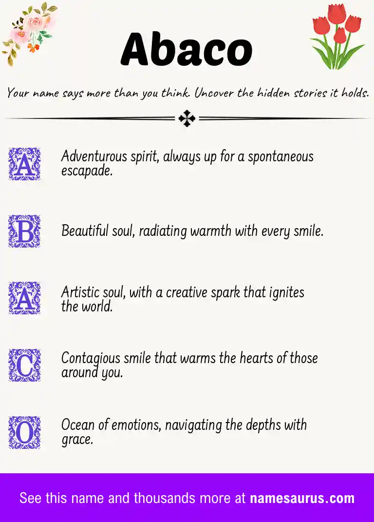Acrostic poem about Abaco.