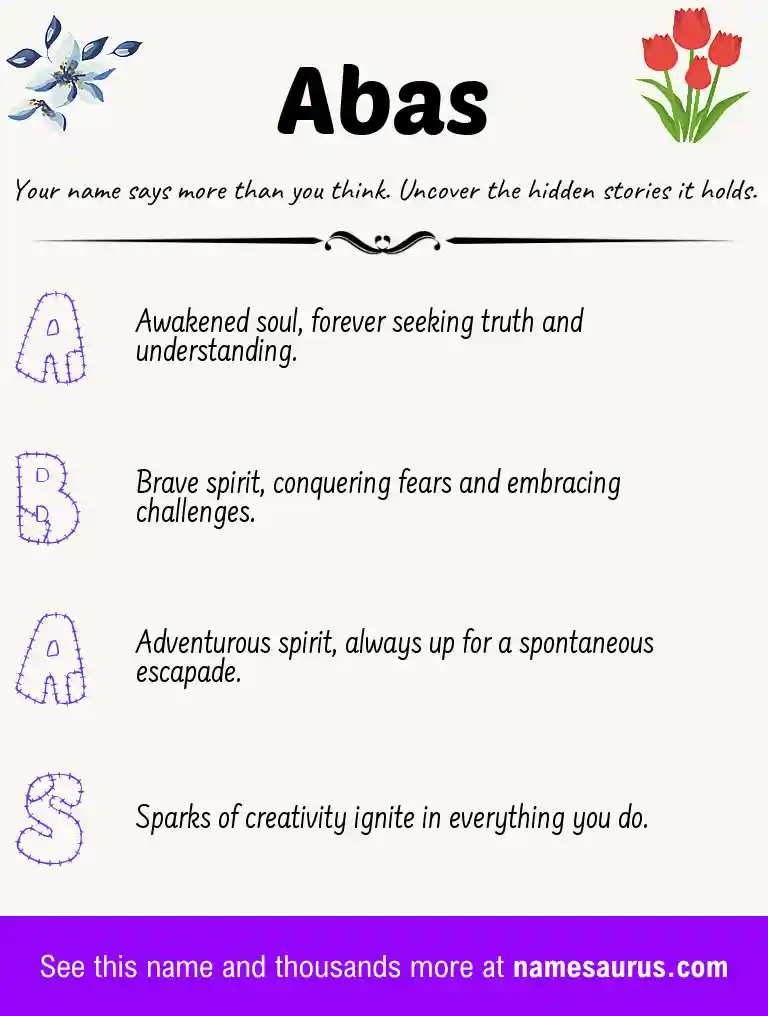 Acrostic poem about Abas.