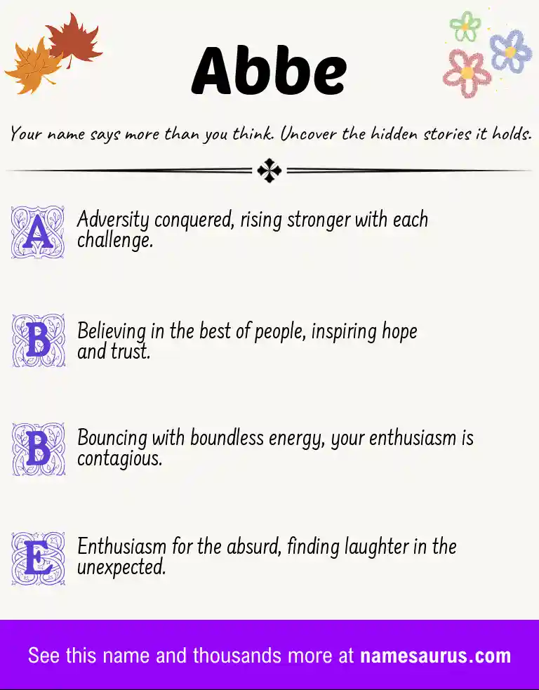 Acrostic poem about Abbe.