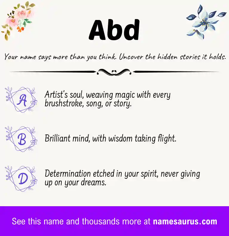 Acrostic poem about Abd.