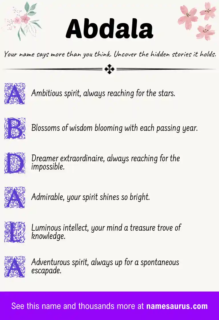 Acrostic poem about Abdala.