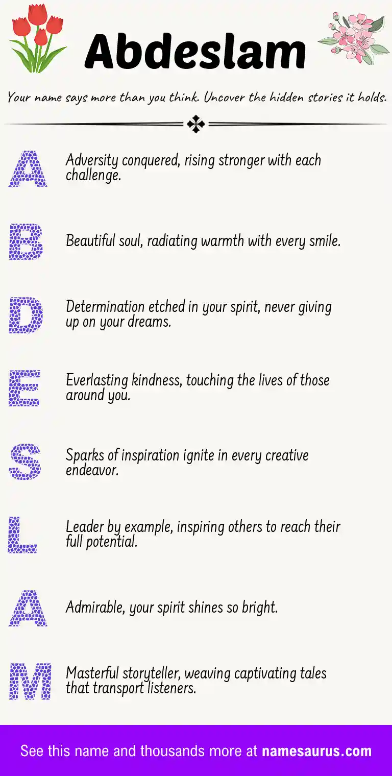 Acrostic poem about Abdeslam.