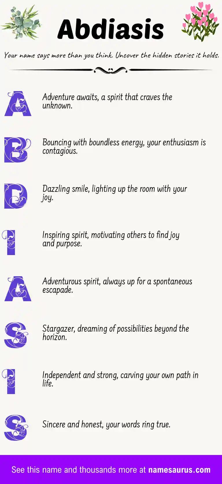 Acrostic poem about Abdiasis.