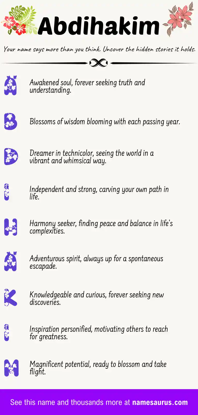 Acrostic poem about Abdihakim.
