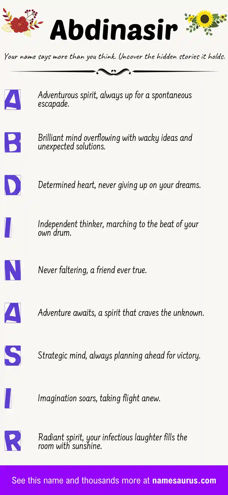 Acrostic poem about Abdinasir.