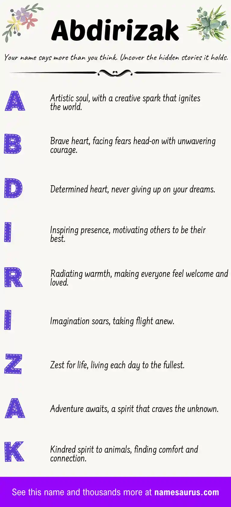 Acrostic poem about Abdirizak.