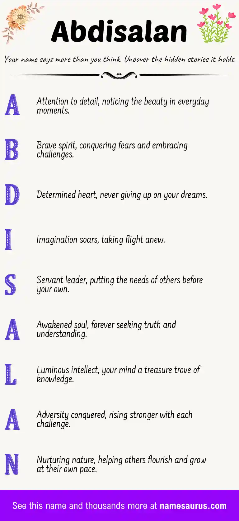 Acrostic poem about Abdisalan.