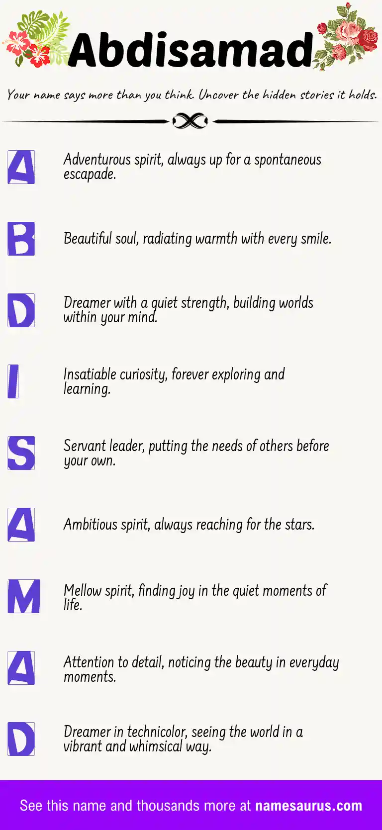 Acrostic poem about Abdisamad.